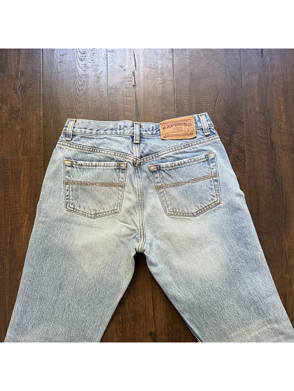 Vintage 90s Express Jeans 26x29 Sz5/6 Lightwash Women LoRise Flare Hippie Boho